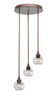 Toltec Lighting - 2143-BRZ-5110 - Three Light Cluster Pendalier - Empire - Bronze