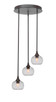 Toltec Lighting - 2143-DG-202 - Three Light Cluster Pendalier - Empire - Dark Granite