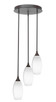 Toltec Lighting - 2143-DG-4041 - Three Light Cluster Pendalier - Empire - Dark Granite