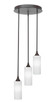 Toltec Lighting - 2143-DG-4091 - Three Light Cluster Pendalier - Empire - Dark Granite
