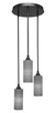 Toltec Lighting - 2143-DG-4092 - Three Light Mini Pendant - Empire - Dark Granite