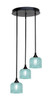 Toltec Lighting - 2143-MB-4615 - Three Light Pendalier - Empire - Matte Black