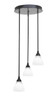 Toltec Lighting - 2143-MB-4761 - Three Light Cluster Pendalier - Empire - Matte Black