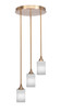 Toltec Lighting - 2143-NAB-3001 - Three Light Cluster Pendalier - Empire - New Age Brass