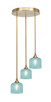Toltec Lighting - 2143-NAB-4615 - Three Light Pendalier - Empire - New Age Brass