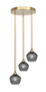 Toltec Lighting - 2143-NAB-4622 - Three Light Pendalier - Empire - New Age Brass