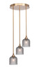 Toltec Lighting - 2143-NAB-4912 - Three Light Cluster Pendalier - Empire - New Age Brass