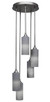 Toltec Lighting - 2145-BN-4092 - Five Light Cluster Pendalier - Empire - Brushed Nickel
