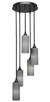 Toltec Lighting - 2145-DG-4092 - Five Light Cluster Pendalier - Empire - Dark Granite
