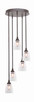 Toltec Lighting - 2145-DG-461 - Five Light Pendalier - Empire - Dark Granite