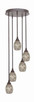Toltec Lighting - 2145-DG-5054 - Five Light Pendalier - Empire - Dark Granite