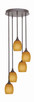 Toltec Lighting - 2145-DG-625 - Five Light Pendalier - Empire - Dark Granite