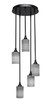 Toltec Lighting - 2145-MB-4062 - Five Light Cluster Pendalier - Empire - Matte Black
