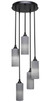 Toltec Lighting - 2145-MB-4092 - Five Light Cluster Pendalier - Empire - Matte Black