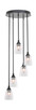 Toltec Lighting - 2145-MB-461 - Five Light Pendalier - Empire - Matte Black