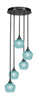 Toltec Lighting - 2145-MB-4625 - Five Light Pendalier - Empire - Matte Black