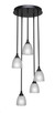 Toltec Lighting - 2145-MB-500 - Five Light Cluster Pendalier - Empire - Matte Black