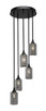 Toltec Lighting - 2145-MB-6490 - Five Light Pendalier - Empire - Matte Black