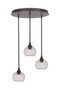 Toltec Lighting - 2183-DG-202 - Three Light Pendalier - Empire - Dark Granite