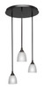 Toltec Lighting - 2183-DG-500 - Three Light Cluster Pendalier - Empire - Dark Granite