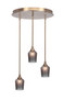 Toltec Lighting - 2183-NAB-4282 - Three Light Pendalier - Empire - New Age Brass