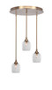 Toltec Lighting - 2183-NAB-4810 - Three Light Pendalier - Empire - New Age Brass