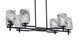 Toltec Lighting - 2326-MB-549 - Six Light Island Pendant - Corbin - Matte Black