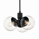 Silvarious Three Light Chandelier/Semi Flush (52700BKCLR)