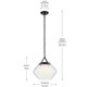 Nella One Light Pendant (52783BK)