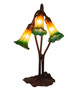 Meyda Tiffany - 13595 - Three Light Accent Lamp - Amber/Green - Mahogany Bronze
