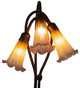 Amber/Purple Pond Lily Three Light Accent Lamp (13674)