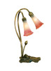 Meyda Tiffany - 14170 - Two Light Accent Lamp - Pink/White Pond Lily - Mahogany Bronze