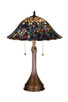 Meyda Tiffany - 14574 - Two Light Table Lamp - Tiffany Peacock Feather - Craftsman Brown