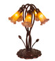 Amber/Purple Pond Lily Five Light Accent Lamp (14962)