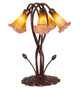 Amber/Purple Pond Lily Five Light Accent Lamp (14962)