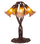 Amber/Purple Pond Lily Five Light Accent Lamp (14962)