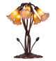 Amber/Purple Pond Lily Five Light Accent Lamp (14962)