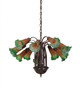 Amber/Green Pond Lily 12 Light Chandelier (15997)