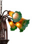 Amber/Green Pond Lily 12 Light Chandelier (15997)