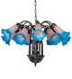 Pink/Blue 12 Light Chandelier (16095)