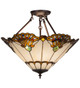 Meyda Tiffany - 167056 - Three Light Inverted Pendant - Shell with Jewels - Mahogany Bronze