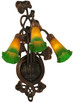 Meyda Tiffany - 17158 - Three Light Wall Sconce - Amber/Green Pond Lily - Mahogany Bronze