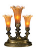 Meyda Tiffany - 17657 - Three Light Accent Lamp - Amber Pond Lily - Antique