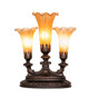 Amber Tiffany Pond Lily Three Light Accent Lamp (17657)
