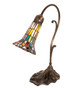 Meyda Tiffany - 17866 - Mini Lamp - Stained Glass Pond Lily - Antique Brass