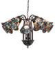 Stained Glass Pond Lily 12 Light Chandelier (17958)