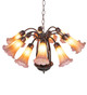 Amber/Purple 12 Light Chandelier (17959)