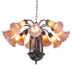 Amber/Purple 12 Light Chandelier (17959)