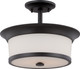 Nuvo Lighting - 60-5550 - Two Light Semi Flush Mount - Mobili - Aged Bronze / Satin White Glass