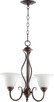 Quorum - 6010-3-186 - Three Light Chandelier - Spencer - Oiled Bronze|Satin Opal